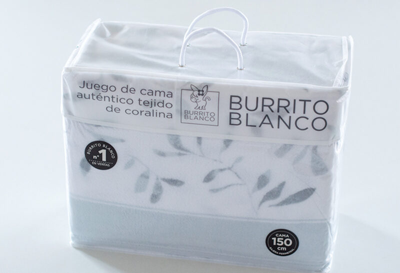 Juego de Sábanas Ramas Coralina Burrito Blanco