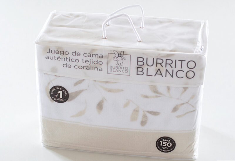 Juego de Sábanas Ramas Coralina Burrito Blanco