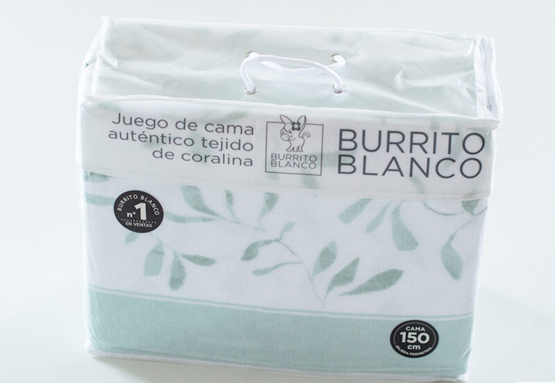 Juego de Sábanas Ramas Coralina Burrito Blanco