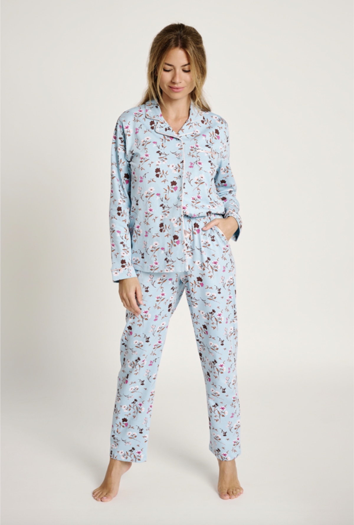 Pijama Camisero Floral Muydemi