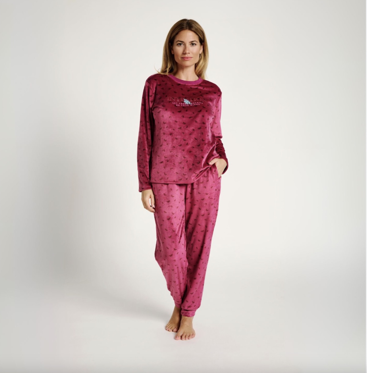 Pijama Terciopelo Granate Muydemi