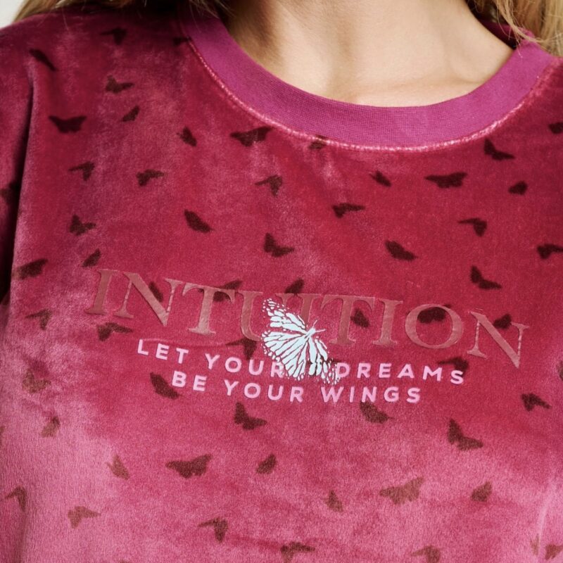 Pijama Terciopelo Granate Muydemi