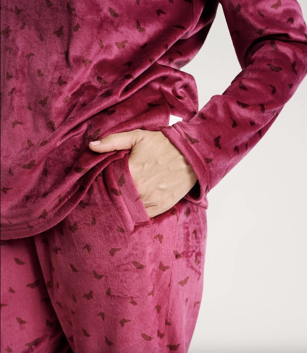 Pijama Terciopelo Granate Muydemi