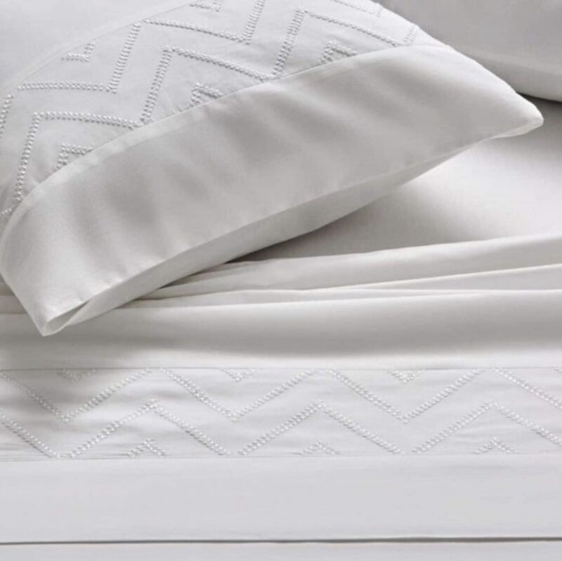 Sábanas bordadas Zig zag percal 200 hilos