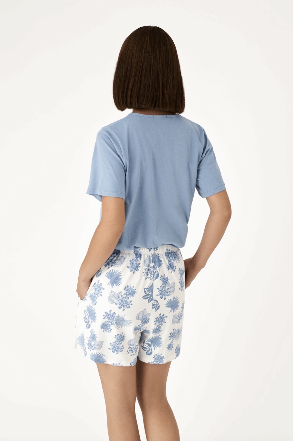 PIJAMA AZUL MANGA CORTA ALGODON PROMISE